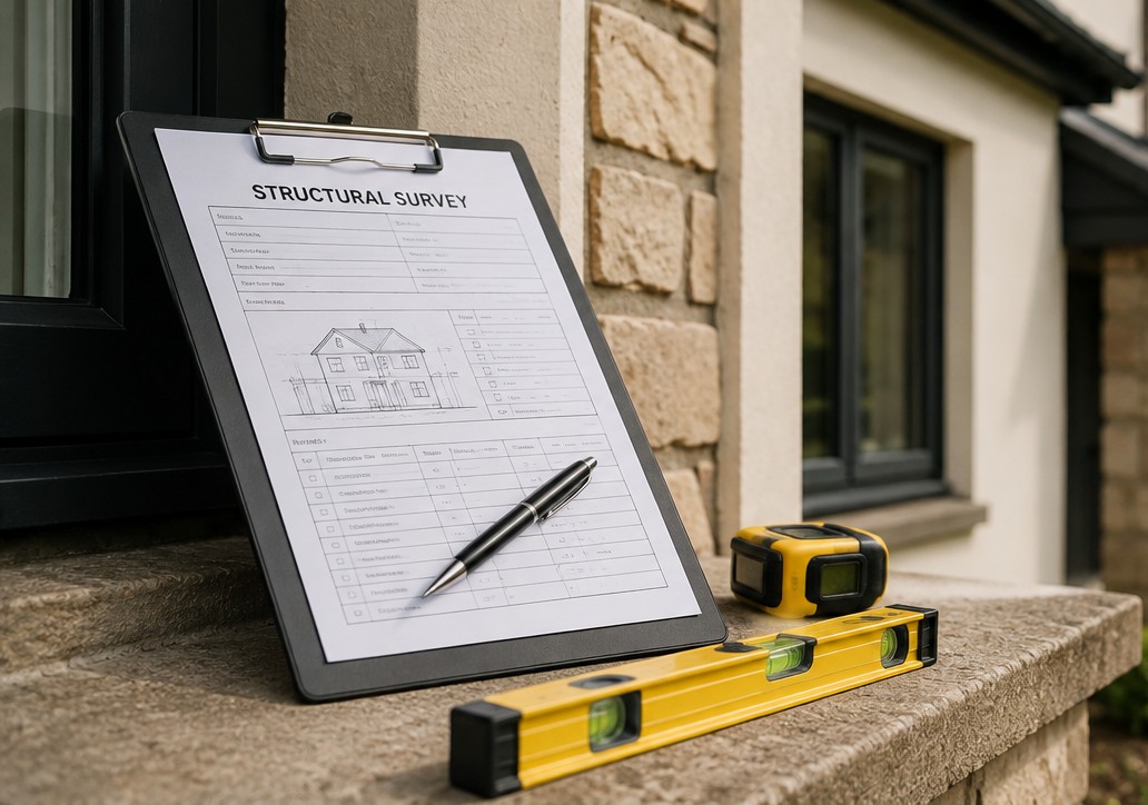 Structural engineer inspecting cracks and the condition of a property