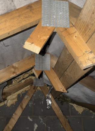 Accessible timber roof structure reviewed as part of a structural survey